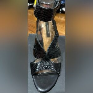 Ann Taylor Black Textured Heels